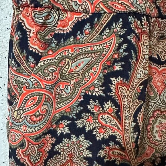 Tommy Hilfiger Navy Orange Paisley Print Belted Dress - Picture 4 of 7